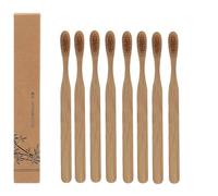 Bamboo Toothbrush Set, Biodegradable Natural Wooden Handle with Extra Soft Bristles, Sustainable Oral Care for Adults, Zero Waste Travel Toothbrush for Gentle Cleaning (8 Pcs)