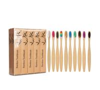 Bamboo Toothbrushes, 10 Pack Soft Bristles, Eco Friendly Biodegradable Organic Premium Wooden Toothbrush, Family 10 Pack