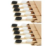 Bamboo Toothbrushes for Adults, Medium Bristles Wooden Toothbrush, Family Set 20 Pack Natural Organic Tooth Brush