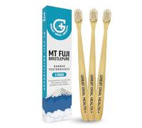 Bamboo Toothbrushes Multipack for Adult 3 Pack: BristlePure Soft Bristle Natural Toothbrush with Mt Fuji Lava, Emits Negative Ions for Superior Plaque Removal, Wooden Manual Tooth Brush