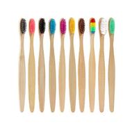 Bamboo Toothbrushes with Soft Bristles, 10 Packs of Organic Natural Adult Kids Bamboo Soft Toothbrush, Eco-Friendly and Plastic Free Packaging for Family and Travel Gifts (Multicolor) Toothbrush.