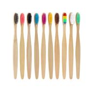 Bamboo Toothbrushes with Soft Bristles, 10 Packs of Organic Natural Adult Kids Bamboo Soft Toothbrush, Eco-Friendly and Plastic Free Packaging for Family and Travel Gifts (Multicolor)