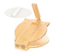 Bamboo Tortilla Press 10 Inch Wooden Tortillas Maker with 100PCS Parchment Paper Large Tortillera Presser for Mexican Taco, Pataconera, Dough Press