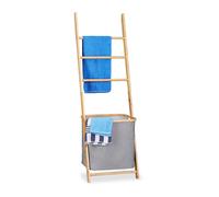 Bamboo towel rack and storage Lightweight Removable Basket Bamboo Laundry Stand