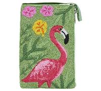 Bamboo Trading Company Flamingo Cell Phone or Club Bag with a separate, secure side zip pocket for cash and credit cards, 7-inch Height, Multicolor, Multicolor, 7"