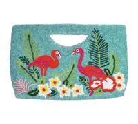 Bamboo Trading Half Moon Clutch, Multicolor, Flamingo