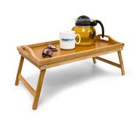 Bamboo tray Portable Bed Table Lightweight Easy Clean Bamboo Breakfast Tray