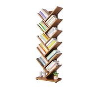 Bamboo Tree 10 Tier Tall Book Display Storage Shelves for Living Room Bedroom Home Office Natural Bamboo Material Space saving Design Easy Assembly Ideal for nizing Books Plants and Deco