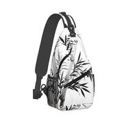 Bamboo Tree Image Chinese Calligraphy Cross Chest Bag Diagonally Sling Bag Crossbody Shoulder Bag Travel Hiking Daypack For Men Women
