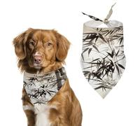 Bamboo Tree Image Chinese Calligraphy Dog Bandana Cozy Soft Triangle Dog Scarf Washable Adjustable Pet Bib Cute Lightweight Breathable Pet Scarf for Small Medium Large Cat Dog Scarves