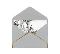 Bamboo Tree Image Chinese Calligraphy Print Horizontal Gold-Edged Pearl Greeting Card W/Envelope-Holiday,Birthday,Anniversary,Party(2pcs)