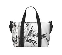 Bamboo Tree Image Chinese Calligraphy Print Italy Flag Print Versatile Handbag for Travel,Hand-Held Crossbody Travel Bag for Your Every Need