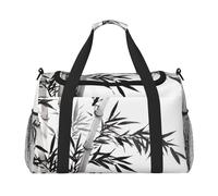 Bamboo Tree Image Chinese Calligraphy Print Womens Sports Bags Travel Bag -Duffel Bags for Men,Small Medium Weekender Overnight Bags for Women,Sport Gym Bag