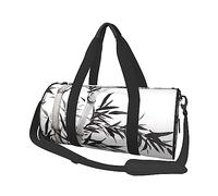 Bamboo Tree Image Chinese Calligraphy Printed Canvas Travel Duffel Bag - Gym Sports Bag with Large Capacity for Weekend Business Travel