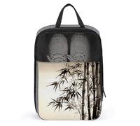 Bamboo Tree Image Chinese Calligraphy Shoe Bag for Travel Water-Resistant Shoe Pouch for Gym Portable Sneaker Bag with Zipper Travel Luggage Shoes Organizer Soccer Cleats Bag for Gym, Luggage