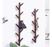 Bamboo Tree-Shaped Wall Mounted Coat Rack - Stylish Hanger for Coats Clothes Towels & Hats - Ideal for Bedroom & Living Room - 7x22x78CM White