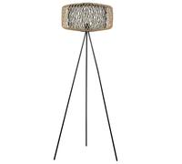 Bamboo Tripod Floor Lamp Light Wood and Black JAVARI
