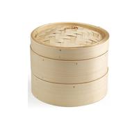 Bamboo Two-Tier Round Food Steamer 20cm Ken Hom Brown One Size