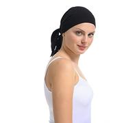 Bamboo Unisex Bandana, Chemo Headwear, Hair Loss Soft Fabric Bandana (Black)