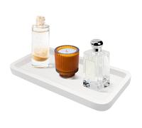 Bamboo Vanity Bathroom Tray for Counter, Bamboo Tray for Bathroom, Toilet Tank, Perfume 11.8L x 5.9W x 0.8H inch (White)