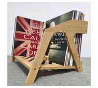 Bamboo Vinyl Record Holder - Stylish Chair Design, Holds Up to 80 12" LPs, Elegant Vinyl Record Storage, CD & Magazine Rack, Book Holder (Natural)