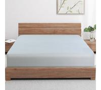 Bamboo Viscose Cooling Fitted Sheet Cal King Size Only, 400 Thread Count, 16" Deep Pocket Cooling Bottom Sheets for Hot Sleeper, Silky Soft Breathable, Cal King, Gray