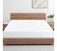 Bamboo Viscose Cooling Fitted Sheet Cal King Size Only, 400 Thread Count, 16" Deep Pocket Cooling Bottom Sheets for Hot Sleeper, Silky Soft Breathable, Cal King, White