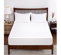 Bamboo Viscose Fitted Sheet Queen Size Only, 400 Thread Count, 8-16" Deep Pocket, Cooling Breathable Silky Smooth Soft Bottom Sheet for Hot Sleeper (White, Queen)