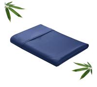 Bamboo Viscose Flat Sheets Only, Sateen Weave Calking Size Flat Sheet Only, Luxury Soft Cooling for Hot Sleepers, Silky Breathable (NavyBlue, Calking)
