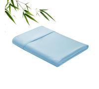 Bamboo Viscose Flat Sheets Only, Sateen Weave Queen Size Flat Sheet Only, Luxury Soft Cooling for Hot Sleepers, Silky Breathable (Light Blue, Queen)