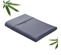 Bamboo Viscose Flat Sheets Only, Sateen Weave Queen Size Flat Sheet Only, Luxury Soft Cooling for Hot Sleepers, Silky Breathable (Dark Grey, Queen)