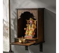 Bamboo Wall-Mounted Buddha Altar Shelf, Chinese Buddhist Cabinet for Prayer and Meditation, Storage for Living Room and Home Use
