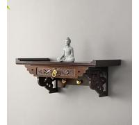 Bamboo Wall Mounted Personal Shrine Altar, Hand-Carved Buddha Incense Holder for Meditation, Compact Design for Small Spaces (80cm/31.5in)