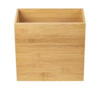 Bamboo Waste Paper Bin Slimline Office Desk Recycling Basket Trash Can