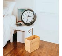 Bamboo Waste Paper Bin Slimline Office Desk Recycling Basket Trash Can
