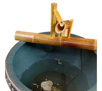 Bamboo Water Fountain - Solar-Powered Outdoor Waterfall Feature for Japanese Garden Decoration - Tranquil Zen Style Water Feature for Yard and Patio