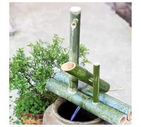 Bamboo Water Fountain With Pump,Japan Garden Waterfall Outdoor Water Fountain Spout,Outdoor Feature Pond Decor for Garden Decoration(35cm)