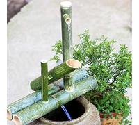 Bamboo Water Fountain With Pump Outdoor Feature Pond Decor Rocking Spout 100% Handmade,Length30cm