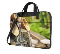 Bamboo Waterfall Printed Waterproof Laptop Case Ultra-Thin Portable One-Shoulder Laptop Bag 600d Oxford 13in/14in/15.6in