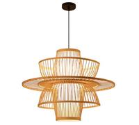 Bamboo Weaving Pendant Light Fixtures,Basket Pendant Lighting,Boho Light Fixture Hand-Woven Chinese Style Chandelier, Bamboo Retro Pendant Lamp,for Dining Room Kitchen Island
