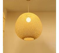 Bamboo Weaving Rural Pendant Lighting Hand Made Japanese Suspension Lights Island Kitchen Hanging Ceiling Lamps for Living Room Dining Room Private Room Tea Room Indoor Decor Lighting,Diameter 5