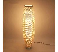 Bamboo Wicker Rattan Floor Lamp - Rustic Asian Japanese Style Lighting Nordic Tungsten Shade Decorative Home Decor Eco-Friendly Design Elegant Illumination