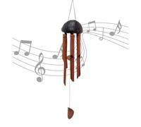 Bamboo Wind Chime for Garden, 30cm Wooden Outdoor Wind Chime with Coconut Shell Hanging Garden Ornament