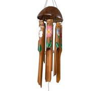 Bamboo Wind chime/Windchime for indoor and outdoor use, Painted Tropical Flower Design Lovely Sound, Medium & Large Sizes Fair Trade (Medium)