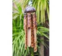 Bamboo Wind Chime with White Gecko Natural Bamboo & Coconut Shell Fair Trade 40cm