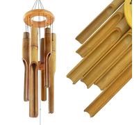 Bamboo Wind Chimes for Outside,Wooden Wind Chimes with Melody Soothing Tone,32" Classic Zen Bamboo Windchime for Porch Patio Garden or Indoor (FSC Certified)