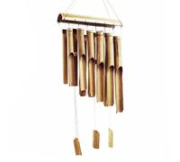 Bamboo Windchime Natural Finish 12 Large Tubes