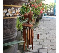 Bamboo Windchime Natural finish Coconut Dragon Garden & Wall Hanging Decoration
