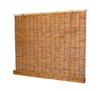 Bamboo Window Blinds Bamboo Shades for Outdoor Patio Porch, Privacy Roll up Blind Custom Size Wide 160 140 80 60 95 105 120 cm, Blackout Roman Roller Blinds with Lifter(W155 cm x H240 cm)