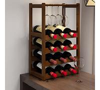 Bamboo Wine Rack Stand for 9 Bottles & 4 Glasses Stylish Home & Kitchen Decor Perfect for Bars & Cellars Space Saving Design Elegant Wine Storage Solution
